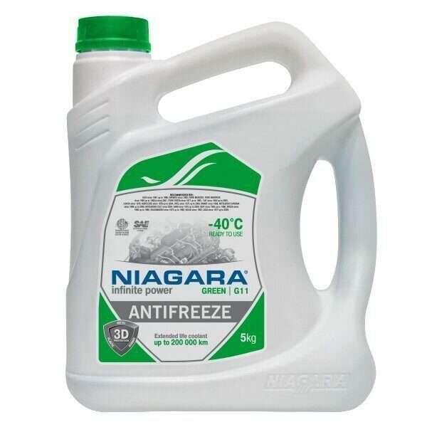 Жидкость охлаждающая "Антифриз" "Ниагара" G11 (зеленый) 5кг.